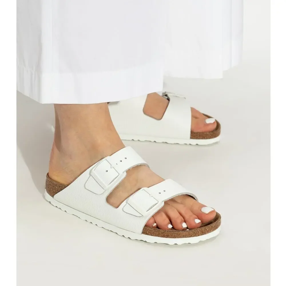 Birkenstock Arizona White Two-Strap Sandals Size 41 10-10.5 Boho Minimalist